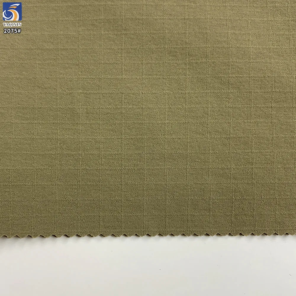 YX2075 145gsm 75D 85% Nylon 15% Spandex 4 Way Stretch Matte Double Line Grid Outdoor Fabric for Jackets and Pants
