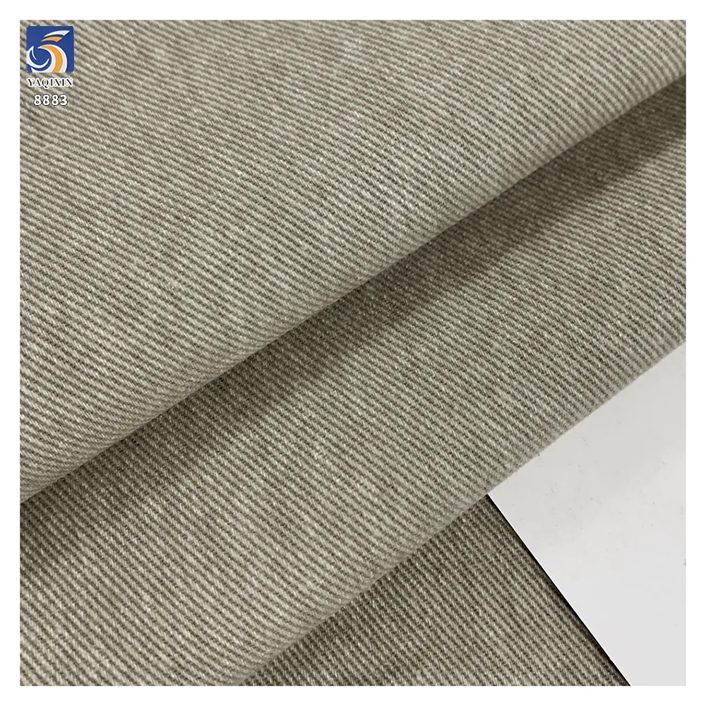 A8883 10*10 310g Factory-Made China Heavy Weight Washed Light Gray Twill Cotton Fabric for Jacket Shirt Garments