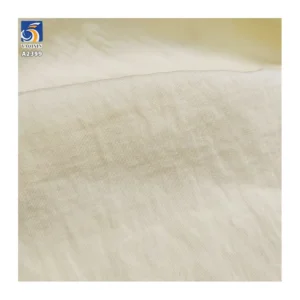 A2399 110gsm Lightweight and Breathable Imitation Linen 63% Rayon 37% Nylon Beige Dress Fabric Soft Wrinkled Woven Fabric