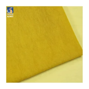 A2407 Wrinkled Cotton Fabric 170gsm 60% Cotton 40% Nylon Blend Plain Weave Shirt Jacket Wide-Leg Pants Fabric for Women