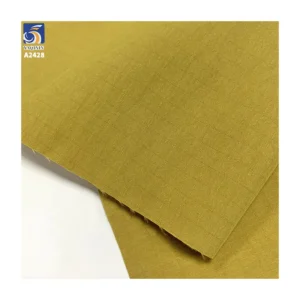 A2428 105g/m² 78% Cotton 22% Nylon Blended 0.5cm Single-Line Plaid Sand Washed Cotton Fabric Summer Shirt Dress Fabric