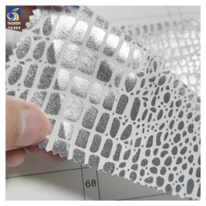 YX494 2024 New Fabric Laser Gradient Polyester Spandex Stretch Shiny Fabric Crocodile Pattern Clothing Luggage Dress Fabric