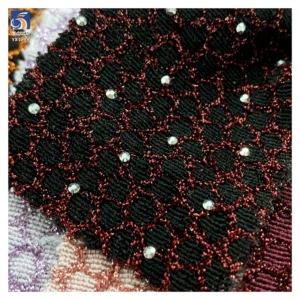YX1288 180gsm Recently Popular Lurex Jacquard Snake Print Fabric With 3D Stone Customized Jacquard Fabric for Textiles Skirts