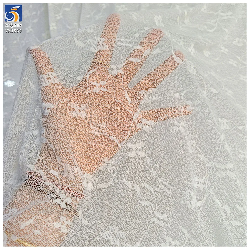 YX1533 Lightweight Floral Jacquard Mesh Lace Fabric for Women's Fashion Garments and Dress Making