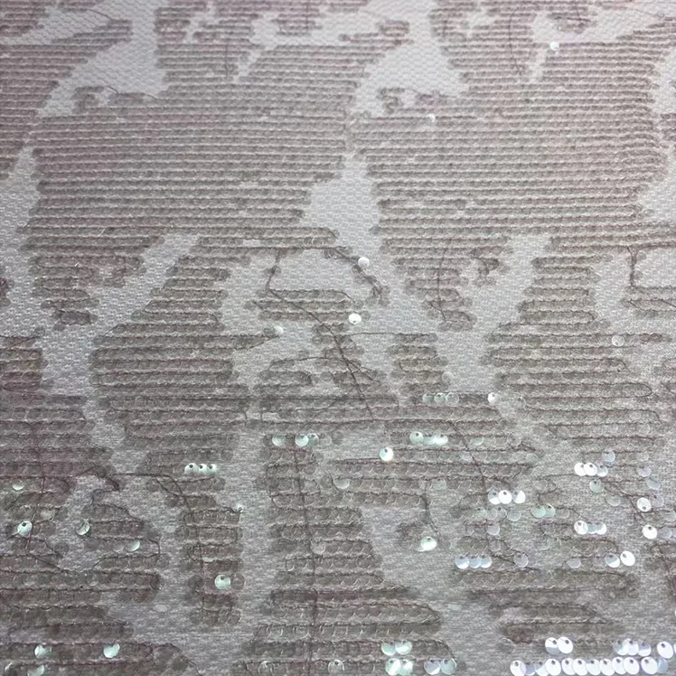 YX1418 250gsm 5mm Transparent Silver Dots Sequins 100% Polyester Tulle Fabric Fashionable Evening Dress Sequin Fabric