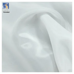 YX446 High Quality High Density Thickened 70 Gsm Polyester White Organza Fabric for Model Catwalk Dress