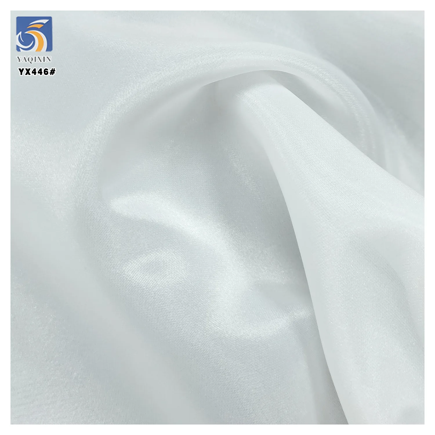 YX446 High Quality High Density Thickened 70 Gsm Polyester White Organza Fabric for Model Catwalk Dress