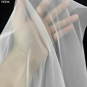 YX296 High Quality Lightweight 100% Polyester 30D Soft Tulle Mesh Fabric for Kids' Wedding Dresses and Garments for Girls