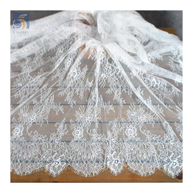 High Quality 100 Polyester No Stretch Soft Eyelash Lace Fabric 2026 New Arrival Lace French Fabric 1.5M*3M
