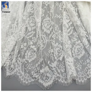 YX584 2026 Support Customized Colors European and American Wedding Lace Fabric Eyelash Lace Fabric for Bride