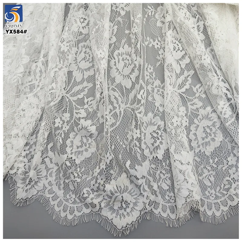 YX584 2026 Support Customized Colors European and American Wedding Lace Fabric Eyelash Lace Fabric for Bride