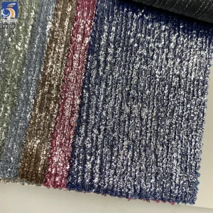 YX1602 Metallic Foil Fabric Firm Knit 100 Polyester Material for Corset Bodice Evening Gown and Structured Fashion