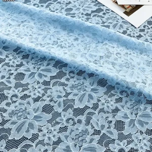 YX1486 Wholesale White Polyester Floral Lace Fabric for Dressmaking Apparel and Garment Vintage