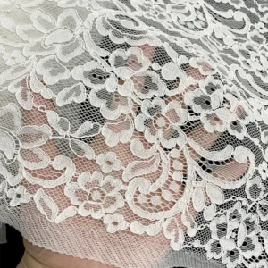YX1487 160X150CM 70 Cotton 30 Nylon Eyelash Lace Fabric Corded Floral Textile for Women Dresses and Tops