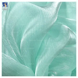 YX2073 Premium 100%Polyester Crepe Crinkle Silk Satin Organza Fabric Bridal Wedding Shiny Chiffon Dress Fabric