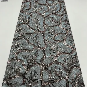 YX1598 Embroidered Sequin Lace Fabric Elegant Floral Mesh for Couture Dress Formalwear and Fashion Design
