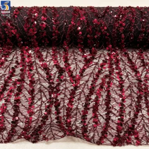 YX1559 Wholesale Sequin Embroidered Lace Fabric Sparkle Mesh Textile for Dresses Gowns and Garment Making