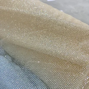 YX2322-1 Sparkle Glitter Tulle Mesh Fabric 60GSM 160CM Stiff Shiny Net Material for Bridal Wedding Dress & Evening Gown