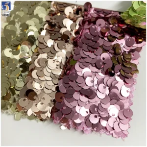 YX1593 130cm 600gsm Heavy Sequin Fabric 5MM Dense Shiny Sequins Knitted Textile for Gowns Dresses and Stage Fashion