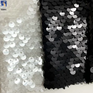 YX1594 Fish Scale Sequin Fabric 5MM Dense Shiny Sequins for Dresses Gowns Stage Wear and Fashion Apparel