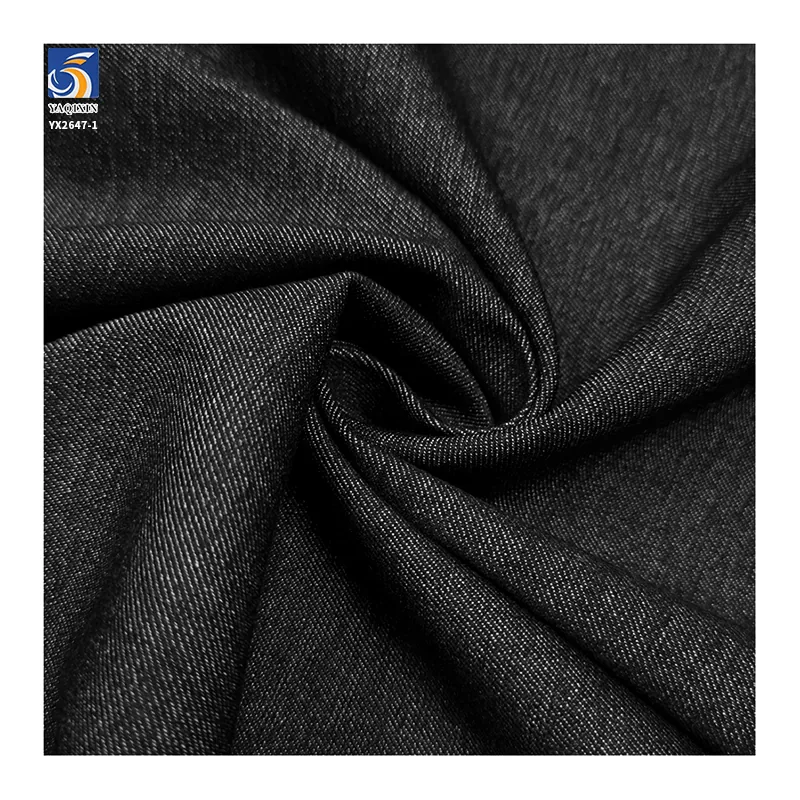 YX2647-1 Black Denim Fabric Stretch Woven Textile Wholesale for Jeans Pants Jackets and Garment Manufacturing