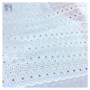 White Dry Lace Fabric 100 Cotton Lace Fabric for African Wedding Eyelet Embroidery Cotton Swiss Voile Lace Fabric