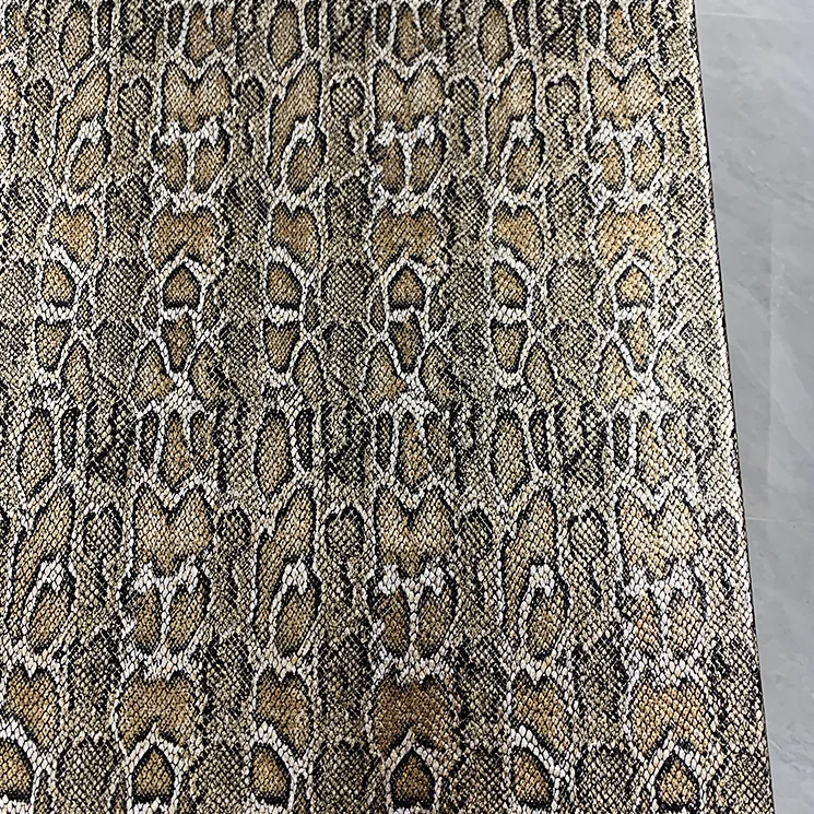 YX787 Wholesale Popular Knitted 95% Polyester 5% Spandex Four-Way Stretch Snake Leopard Print Gold Foil Print Fabric