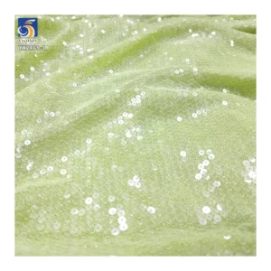 YX265-1 High-Shine Flexible 10 Colors Available 5mm Crystal Embroidery Stretch Mesh Fabric for Women Fashion Dress