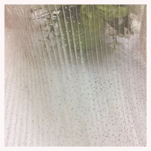 YZT005 in Stock Polyester Silver Stardust Glitter Pleated Mesh Tulle Fabric for Bridal Wedding