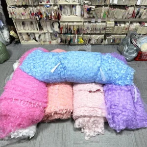 TDS004 OEM ODM 3D Butterfly Design 100% Polyester Eco-Friendly Breathable Tulle Mesh Fabric for Women's Girls Dance Dress