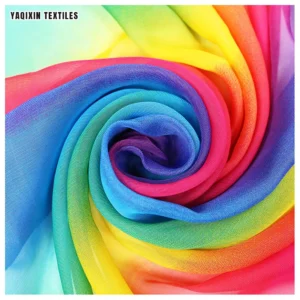 YX2144 New Arrival Gradient Rainbow Print Like Silk Scarf 100cm*180cm Oversized Travel Beach Chiffon Hijab Scarf Summer