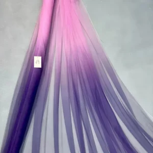 YX479 China Factory Polyester Colorful Tie Dye Glitter Tulle Fabric Soft Ombre Mesh Gradient Tulle Fabric for Dance Dress