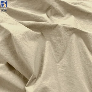 YX2083 180gsm Nylon Spandex 4 Way Stretch Crinkle Fabric for Light Outdoor Jackets Pants and Trench Coats