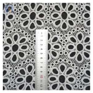 YX2440 Reasonable Price African Lace Fabric White Hollow Out Eyelet Water Soluble Embroidery Milk Silk Lace Fabric