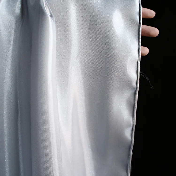 Metallic Reflective Silky 150gsm 100% Polyester High Water Glossy Liquid Black Satin Fabric Shiny Satin Organza Fabric