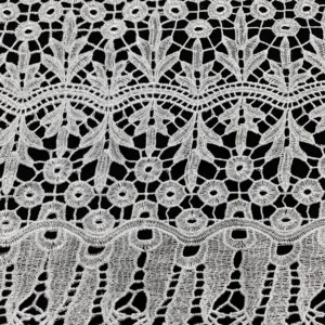 YX1069 African Milk Silk Poly Embroidery Cord Lace Water-Soluble Fabric Glossy Floral Embroidered Dress Lace Fabric for Women