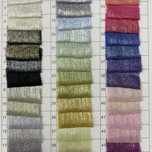 YX966 Holographic Lurex Crinkle Chiffon 100% Polyester Gold Foil Wrinkled Textured Fabric for Wedding Evening Party Dresses