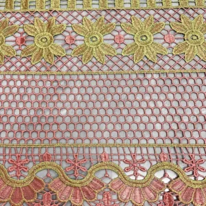 YX1079 Lowest Price on the Entire Network Multi-Colored Polyester Milk Silk Flowers Lace Embroidered Fabric Ethnic Style