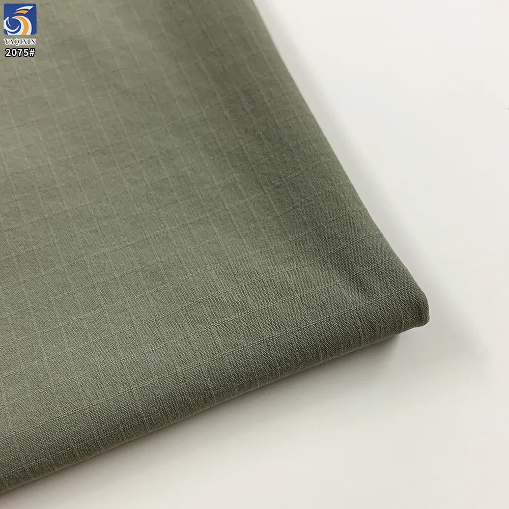 YX2075 145gsm 75D 85% Nylon 15% Spandex 4 Way Stretch Matte Double Line Grid Outdoor Fabric for Jackets and Pants