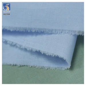 A2344 High Quality 90gsm 60s 110*110 Plain Poplin Washed Light Cotton Fabric 100% Cotton Shirt Dress Fabric