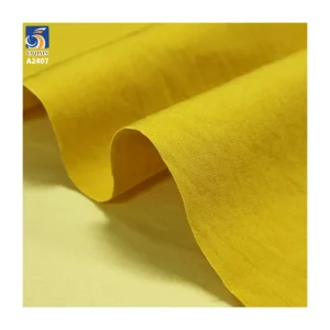 A2407 Wrinkled Cotton Fabric 170gsm 60% Cotton 40% Nylon Blend Plain Weave Shirt Jacket Wide-Leg Pants Fabric for Women