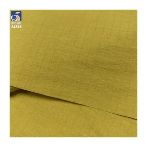 A2428 105g/m² 78% Cotton 22% Nylon Blended 0.5cm Single-Line Plaid Sand Washed Cotton Fabric Summer Shirt Dress Fabric
