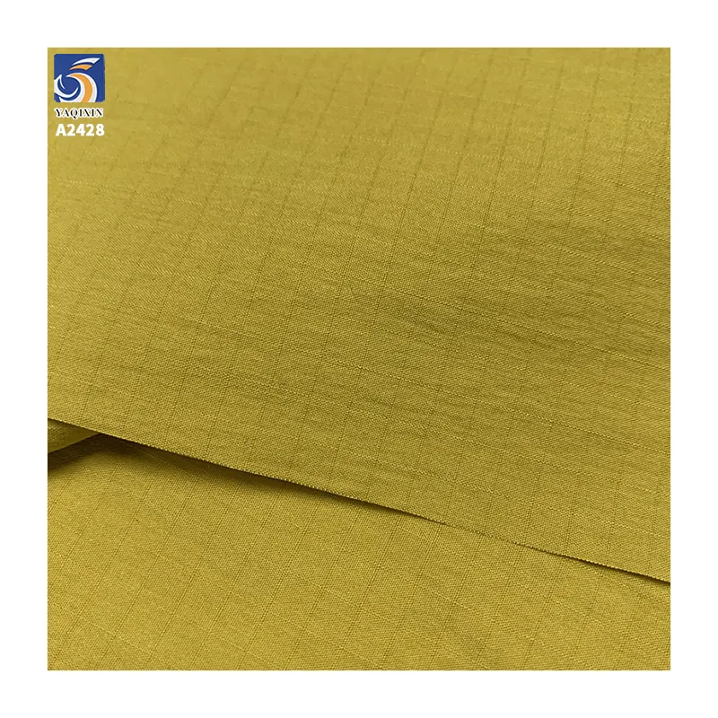 A2428 105g/m² 78% Cotton 22% Nylon Blended 0.5cm Single-Line Plaid Sand Washed Cotton Fabric Summer Shirt Dress Fabric