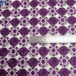YX1024 Customer's Luxury Brand Logo Embroidered Tulle Fabrics 300 Yards of 3-Day Pattern Custom Embroidered Mesh Fabric
