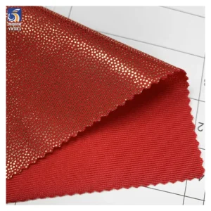 YX981 190gsm 95% Polyester 5% Spandex High Stretch Gold-Stamped Polka Dots Fabric for Swimsuit Yoga Wear Lurex Fabrics