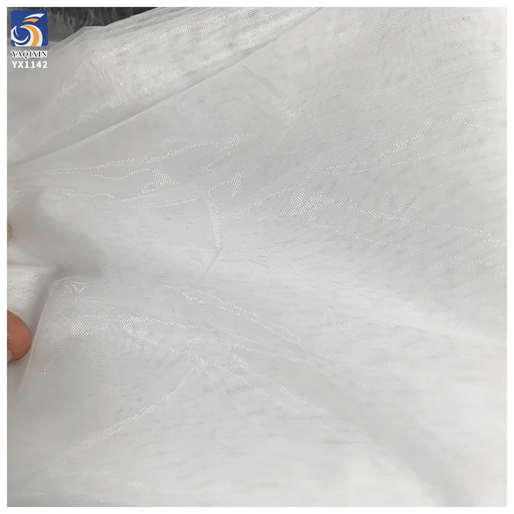YX1142 22gsm Hardened Stiff Matte Organza Fabric 100 Polyester Woven White Organza Fabric 2 Yards High Quality