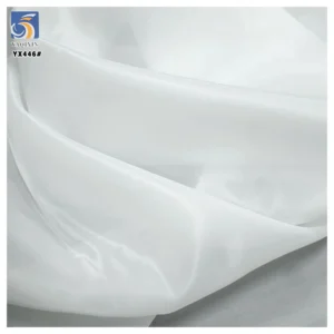 YX446 High Quality High Density Thickened 70 Gsm Polyester White Organza Fabric for Model Catwalk Dress
