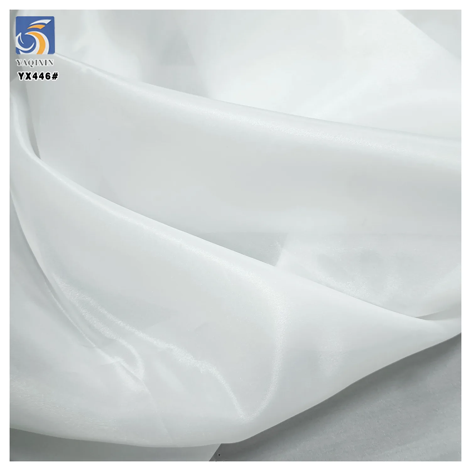 YX446 High Quality High Density Thickened 70 Gsm Polyester White Organza Fabric for Model Catwalk Dress