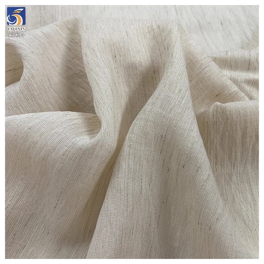 A2490 20% Nylon 76% Rayon 4% Linen 105g Woven Plain Color Premium Lightweight Linen Fabric for Clothing