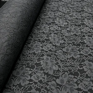 YX1490 Cotton Nylon Corded Elegant Floral Eyelash Lace Fabric 150CM Wide Non Stretch Floral Lace for Women Dresses and Tops